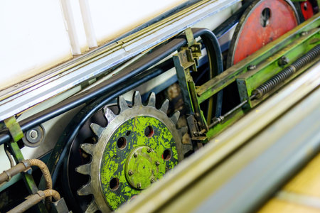 Large mechanisms inside the escalatorの写真素材