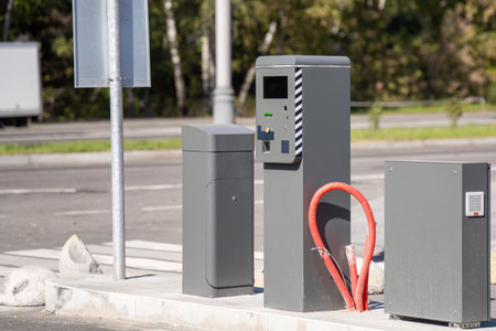 parking access system featuring card-based entry, emphasizing security and convenience for vehicle...