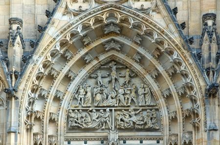 Gothic decoration of st. Vitus cathedral in Pragueの写真素材