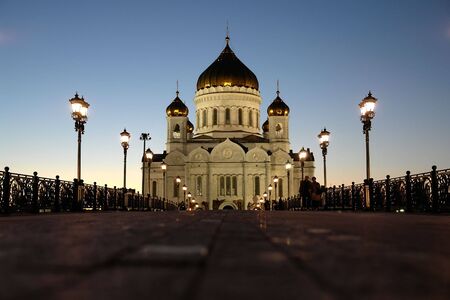 the cathedral has arisen out of the ashes in all of its' glory right in the heart of moscow.の写真素材