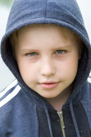 portrait. boy in hoodの写真素材