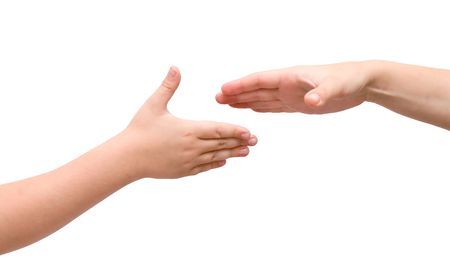 handshake on a white backgroundの写真素材
