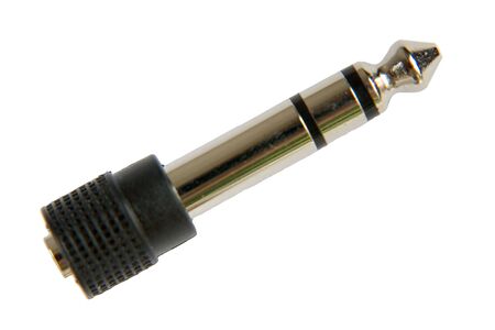stereo jacks over white. The adapter for a microphoneの写真素材