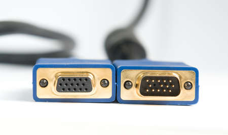 computer video cables to connect your pc screenの写真素材