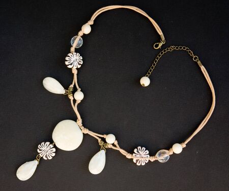 Magnificent precious necklace on a black backgroundの写真素材