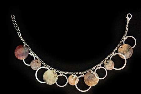 Magnificent precious necklace on a black backgroundの写真素材