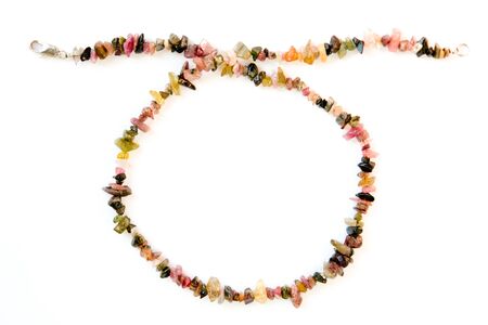 Magnificent precious necklace on a white backgroundの写真素材