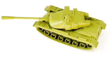The small toy tank isolated on whiteの写真素材