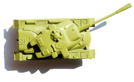 The small toy tank isolated on whiteの写真素材