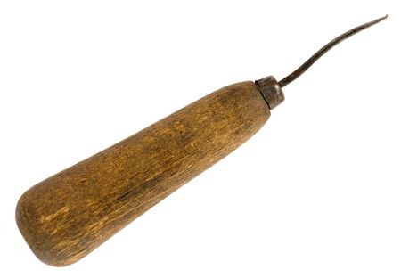 The old awl on a white backgroundの写真素材