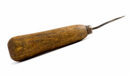 The old awl on a white backgroundの写真素材