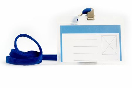 Blank ID card / badge with copy space  on a white background