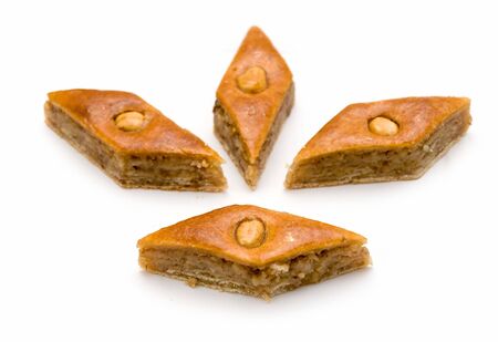 Baklava. East sweets on a white backgroundの写真素材