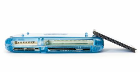 Card Reader and CompactFlash on a white backgroundの写真素材