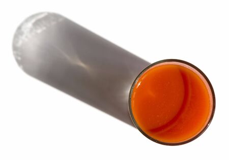 Glass with tomato juice the top viewの写真素材