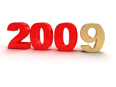 New Year 2009 on a white backgroundの写真素材