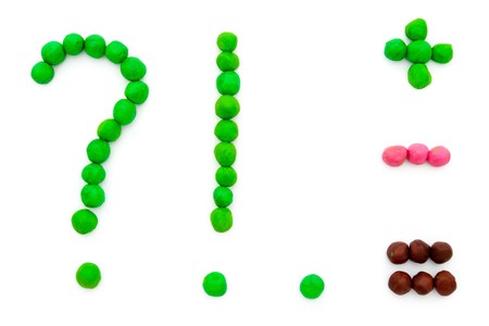 Different plasticine signs on a white background.の写真素材