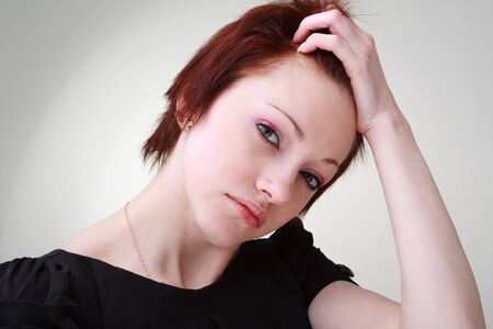 Close up portrait of a beautiful young ladyの写真素材