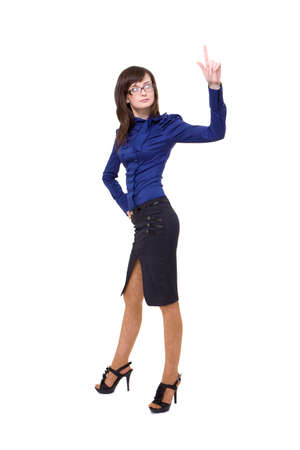 business woman portrait isolated over a white backgroundの写真素材