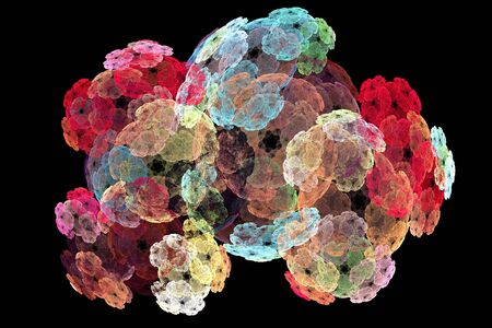 abstract floral fractal  pattern isolated on black background