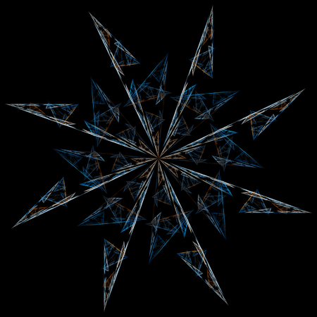 abstract line zigzag pattern isolated on black backgroundの写真素材