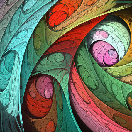 Colorful glowing abstract pattern, fractal for backgroundの写真素材