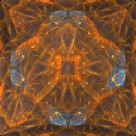 Colorful glowing abstract pattern, fractal for backgroundの写真素材