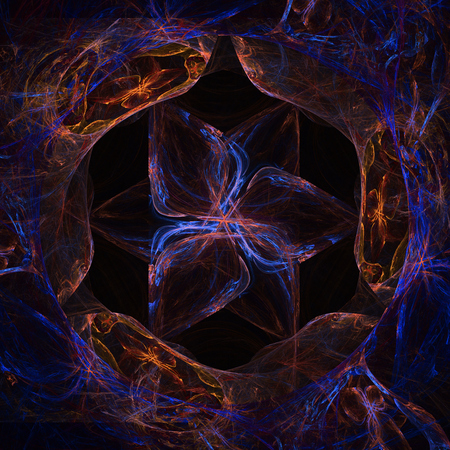 Colorful glowing abstract pattern, fractal for backgroundの写真素材