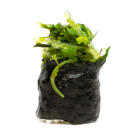 traditional fresh japanese sushi rolls on a white backgroundの写真素材