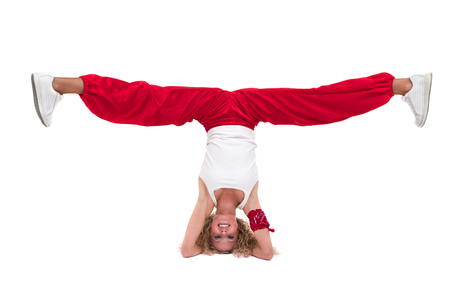 fitness woman doing exercises, isolated on white background in full length.