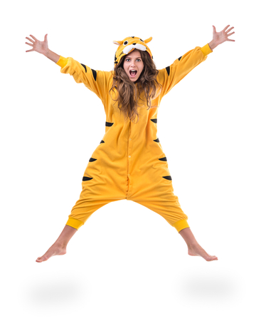 Girl dressed as a tigerの写真素材