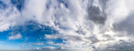 Fantastic soft clouds against blue sky, natural composition