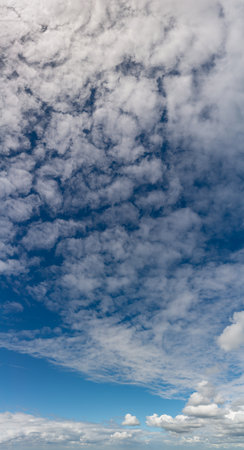 Fantastic clouds against blue sky, panoramaの写真素材
