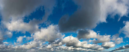 Fantastic dark thunderclouds, sky panoramaの写真素材