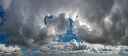 Fantastic soft thunderclouds, sky panoramaの写真素材