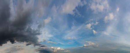 Fantastic soft clouds, natural sky composition, wide panoramaの写真素材