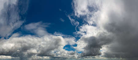 Fantastic soft clouds, natural sky composition, wide panorama