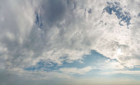 Fantastic soft clouds, natural sky composition, wide panoramaの写真素材