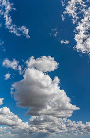 Fantastic soft clouds against blue sky, natural compositionの写真素材