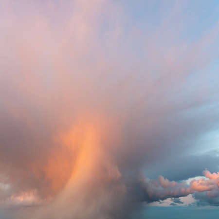 Fantastic soft clouds at sunrise, square compositionの写真素材