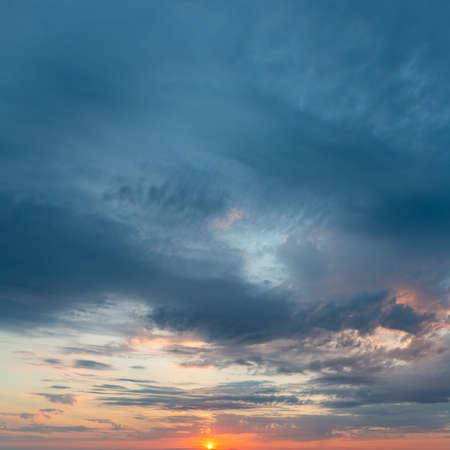 Fantastic soft clouds at sunrise, square compositionの写真素材