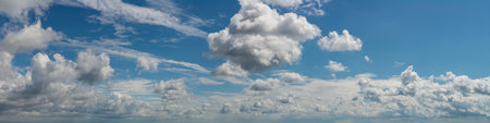 Fantastic soft clouds against blue sky, natural compositionの写真素材