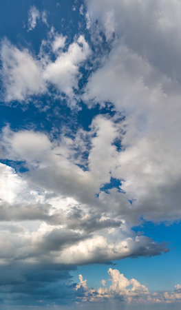 Fantastic soft clouds against blue sky, natural compositionの写真素材