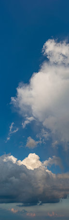 Fantastic soft thunderclouds at sunrise, natural compositionの写真素材