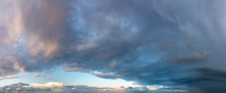 Fantastic soft thunderclouds at sunrise, natural compositionの写真素材