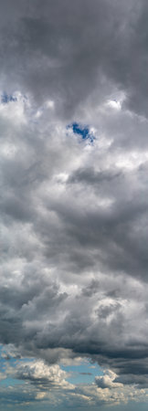 Fantastic soft thunderclouds, sky panoramaの写真素材