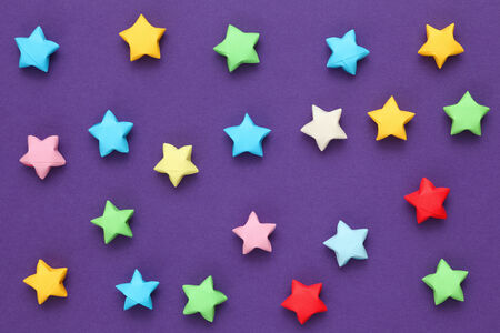 Colorful origami lucky stars.