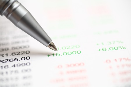 Analysis of financial statements. Focus on penの写真素材