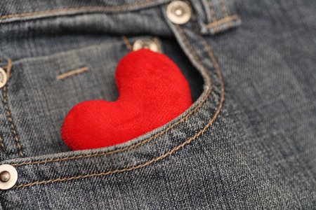 Heart in pocket of jeans