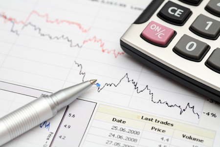 Financial statements with Business Graphの写真素材
